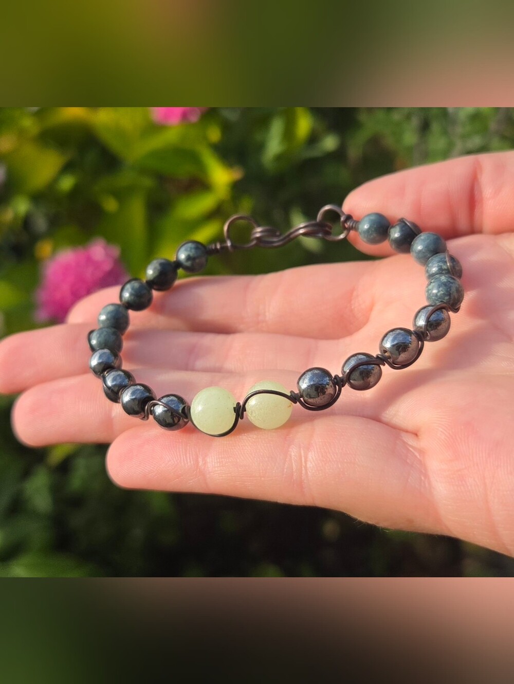 Handcrafted Oxidized Copper Wire Wrap Bracelet